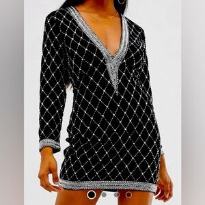 ASOS deep V sequin embellishments cocktail dress